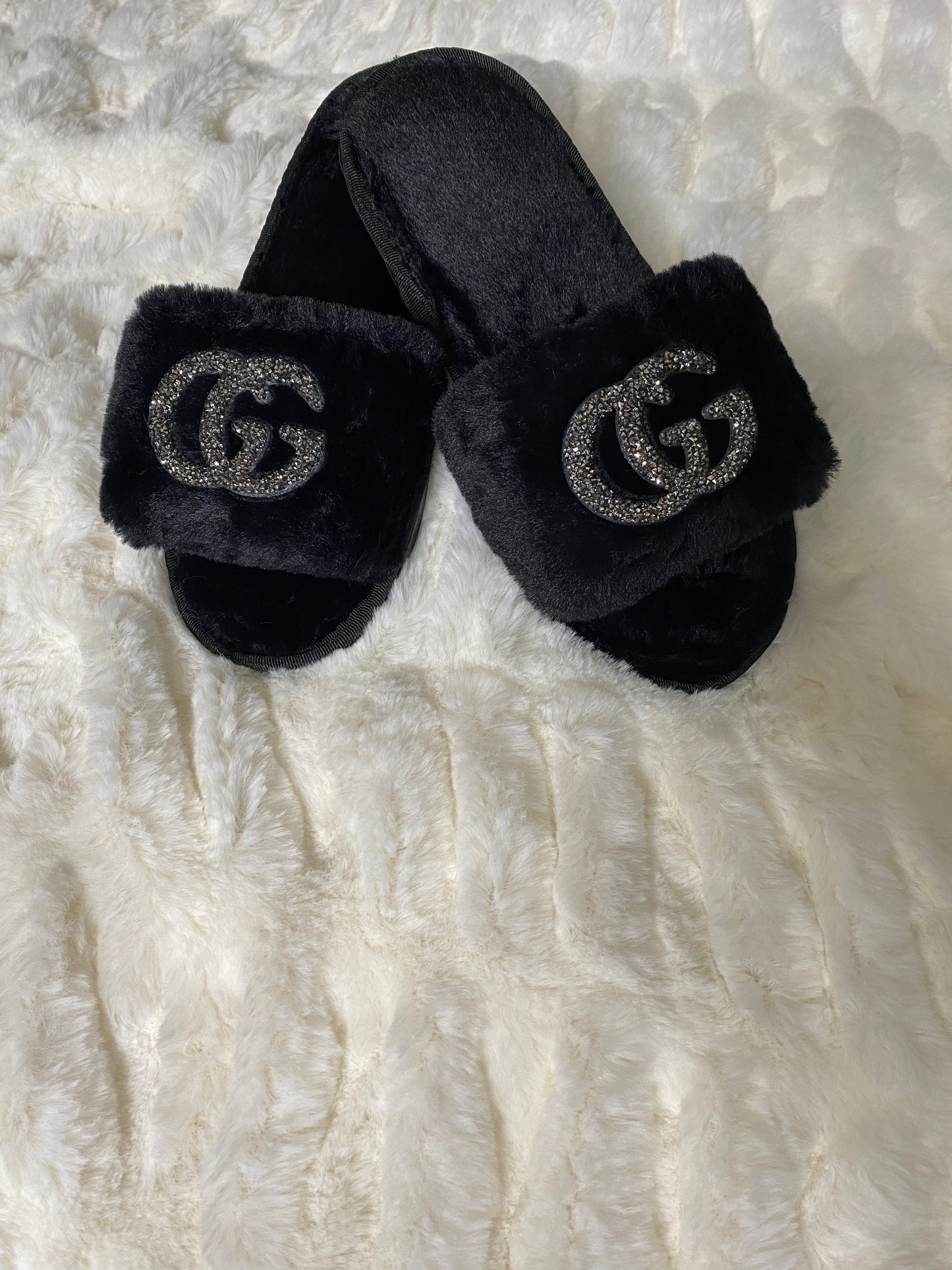 Fancy feet Slippers (Black GG)