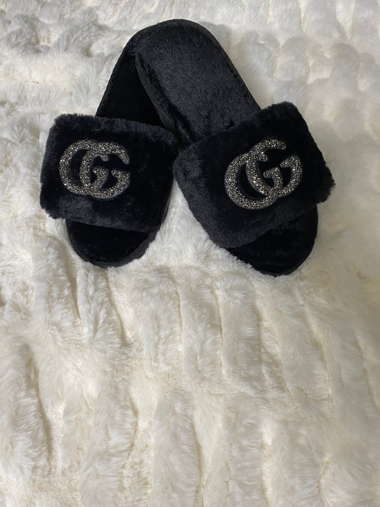 Fancy feet Slippers (Black GG)